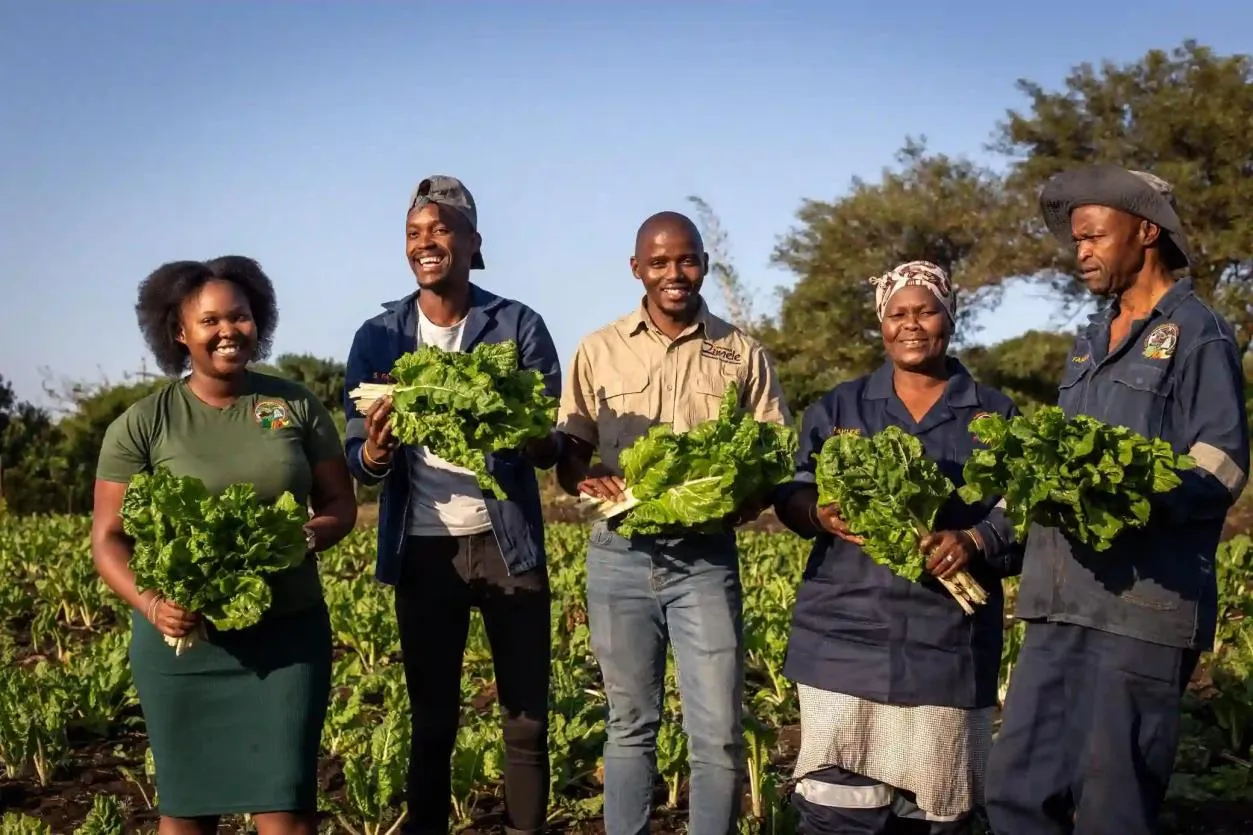 Farmers with fresh produce